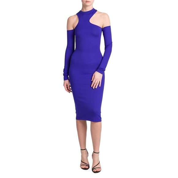 Off-White Dresses & Skirts - Off-White Women’s Medium Authentic Asymmetric Long-Sleeve Midi-Dress Purple New